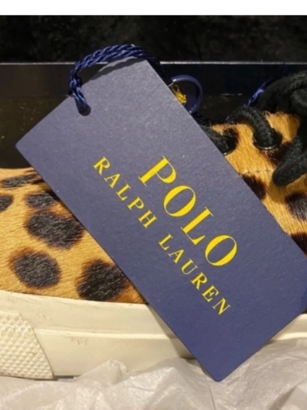 Polo Ralph Lauren Leopard Calf hair  Print Sneaker -Made in France